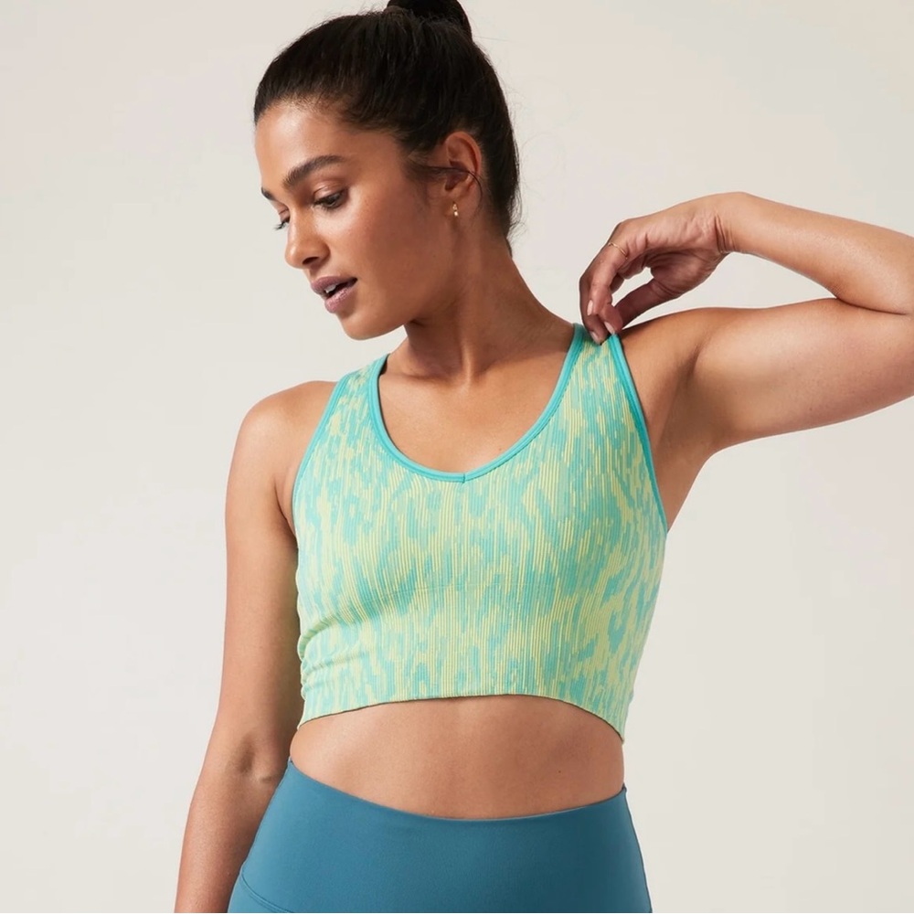 Athleta Teal and Yellow Tank Top